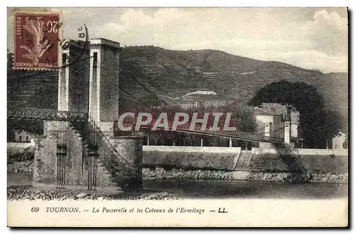 Cartes postales Tournon La Passerelle et les Coteaux de L'Ermitage