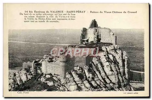 Ansichtskarte AK Environs de Valence Saint Peray Ruines du Vieux Chateau de Crussol