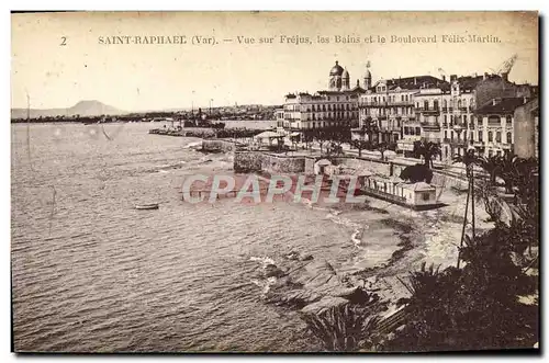 Cartes postales Saint Raphael Vue Sur Frejus les Bains et le Boulevard Felix Martin