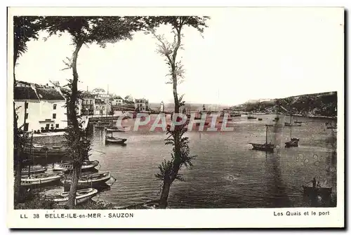 Ansichtskarte AK Belle Ile en Mer Sauzon Les Quais et le Port bateaux