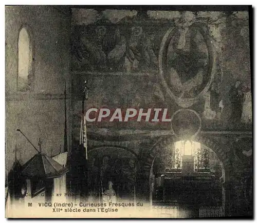 Cartes postales Vicq Curieuses Fresques Du 12eme Dans l'Eglise
