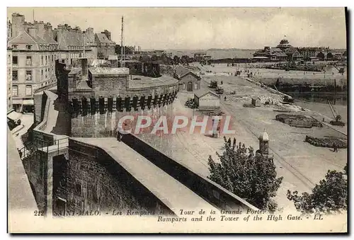 Ansichtskarte AK Saint Malo Les Remparts Et Tour De La Grande Porte