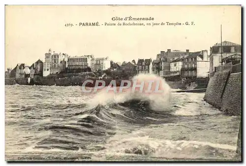 Ansichtskarte AK Cote d&#39Emeraude Parame Pointe De Rochebonne Un Jour De Tempete