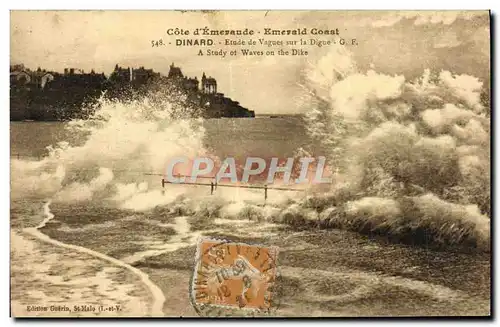Cartes postales Cote d&#39Emeraude Dinard Etude De Vagues Sur La Digue