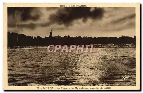 Cartes postales Cote d&#39Emeraude Dinard La Plage Et La Malouine au Coucher Du Soleil