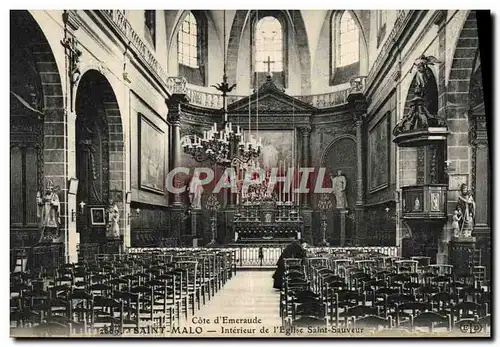 Ansichtskarte AK Cote d&#39Emeraude Saint Malo Interieur De l&#39Eglise Saint Sauveur