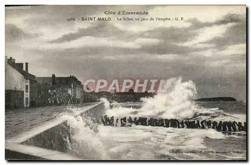 Cartes postales Cote d&#39Emeraude Saint Malo Le sillon Un Jour De Tempete