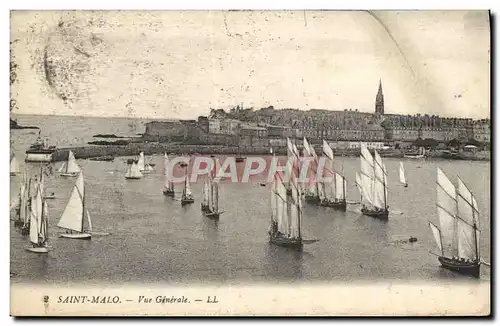 Ansichtskarte AK Saint Malo Vue Generale Bateaux