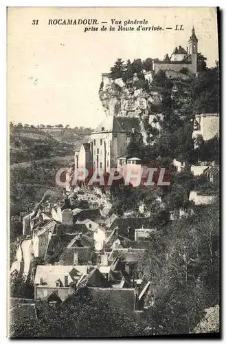 Cartes postales Rocamadour Vue Generale Prise De La Route d&#39Arrivee