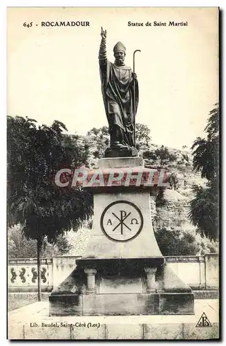 Ansichtskarte AK Rocamadour Statue De Saint Martial