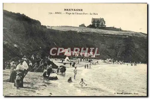 Ansichtskarte AK Bretagne Binic Plage De l&#39Avant Port Le Bain