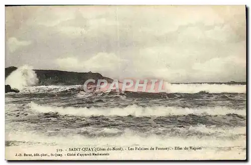 Cartes postales Saint Quay Les Falaises De Fonteny Effet de vagues