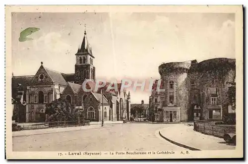 Cartes postales Laval La Porte Beucheresse Et La Cathedrale
