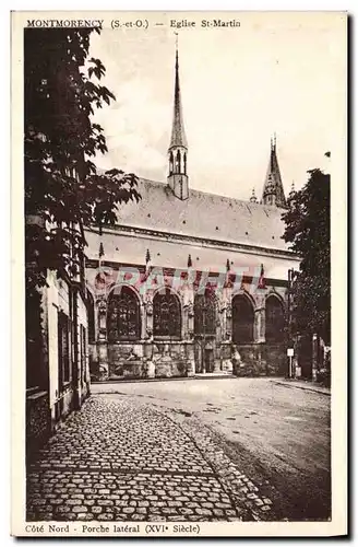 Cartes postales Montmorency Eglise St Martin Cote Nord Porche lateral