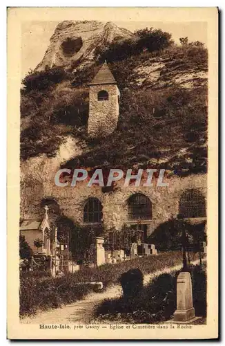 Cartes postales Haute Isle Pres Gasny Eglise Et Cimetiere Dans Le Roche