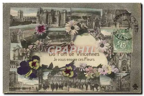 Cartes postales Du Fort De Vincennes Je Vous Envois Ces Fleurs