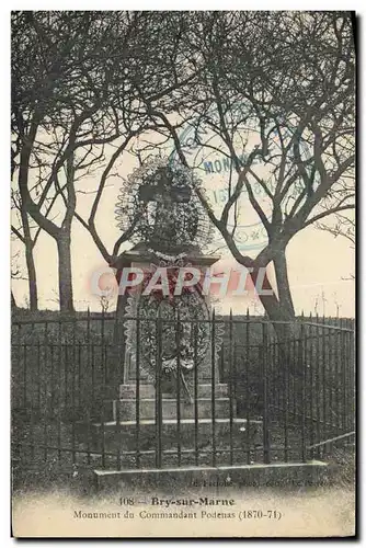 Ansichtskarte AK Bry Sur Marne Monument Du Commandant Podenas 1870 1871 Militaria