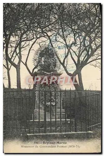 Cartes postales Bry Sur Marne Monument Du Commandant Podenas 1870 1871 Militaria