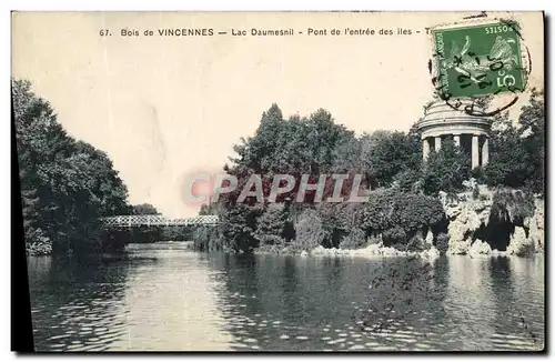 Cartes postales Bois De Vincennes Lac Daumesnil Pont De l&#39Entree Des Iles