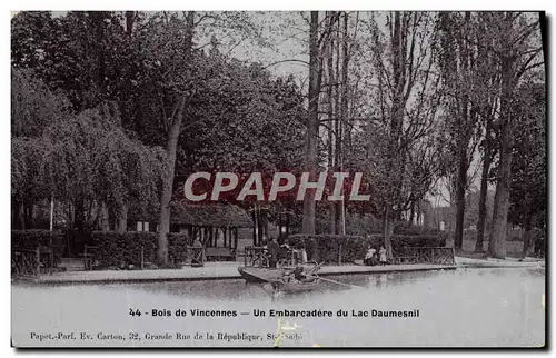 Cartes postales Bois De Vincennes Un Embarcadere Du Lac Daumesnil