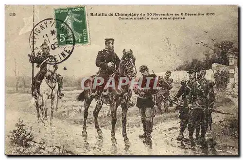 Ansichtskarte AK Bataille De Champigny du 30 novembre au 8 decembre 1870 Communication aux avant postes Militaria