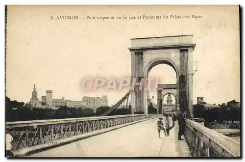 Cartes postales Avignon Pont Suspendu Vu de Face et Panorama du Palais des Papes