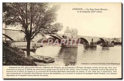 Cartes postales Avignon Pont St Benezet Vielle Chapelle