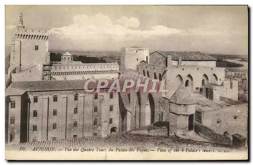 Cartes postales Avignon Vue des Quatre Tours du Palais des Papes