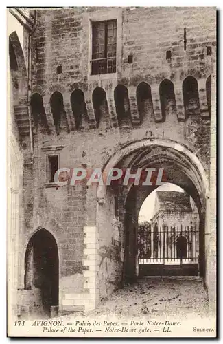 Cartes postales Avignon Palais des Papes Porte Notre Dame