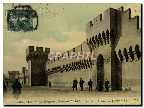 Cartes postales Avignon Les remparts Boulevard Saint Michel