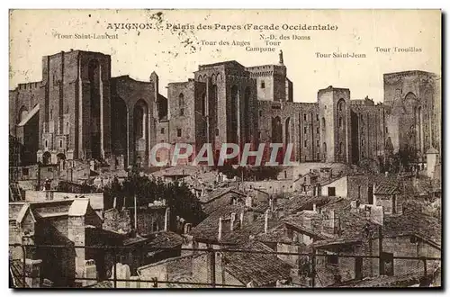 Cartes postales Avignon Palais des Papes Facade occidentale