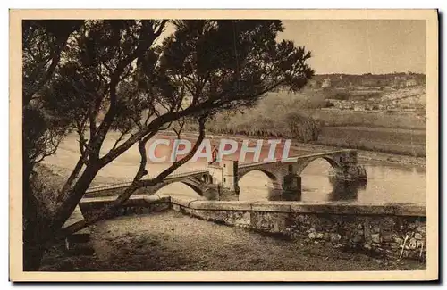 Cartes postales Avignon Le Pont Saint Benezet vu du rocher du Dom