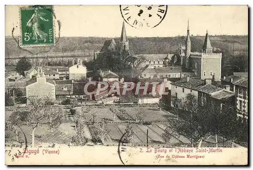 Cartes postales Liguge Le Bourg et l'abbaye Saint Martin