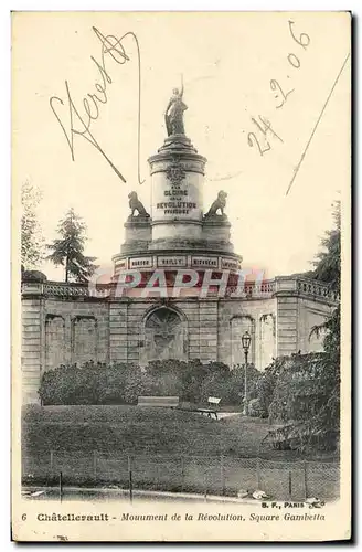 Cartes postales Chatellerault Monument de la Revolution Sqaure Gambetta