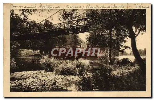 Cartes postales bonneuil Matours Le pont suspendu Rive droite de la Vienne Peche Pecheur