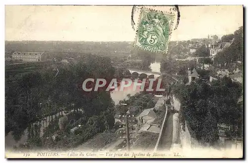 Cartes postales Poitiers Vallee du Clain Vue Prise des Jardins de Blossac