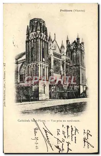Cartes postales Poitiers Cathedrale Saint Pierre Vue prise du nord ouest