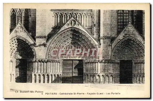 Ansichtskarte AK Poitiers Cathedrale St Pierre Facade Ouest Les Portails