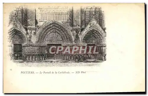 Ansichtskarte AK Poitiers Le Portail de la Cathedrale