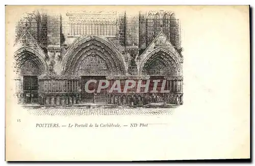 Cartes postales Poitiers Le Portail de la Cathedrale