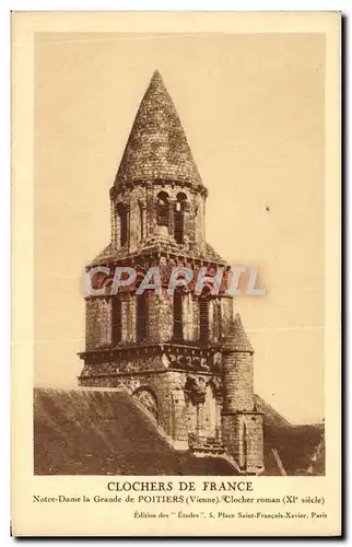 Cartes postales Clochers De France Notre Dame la Grande de Poitiers Clocher roman