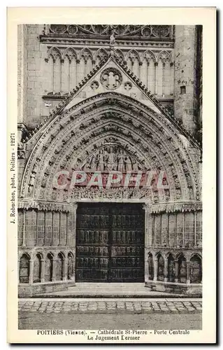 Cartes postales Poitiers La Cathedrale St Pierre Porte centrale Le jugement dernier