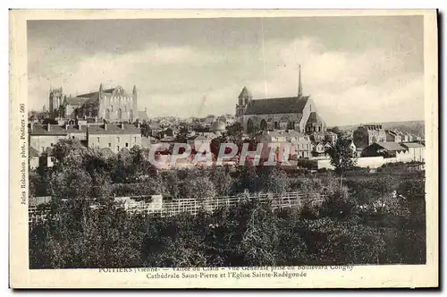 Cartes postales Poitiers Vallee du Clain Vue generale prise du boulevard Congny Cathedrale Saint Pierre et l&#39