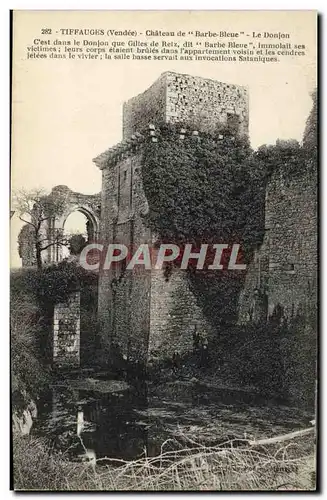 Cartes postales Tiffauges Chateau de Barbe Bleue Le donjon