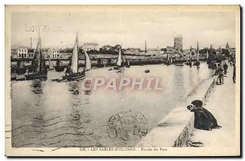 Cartes postales Les Sables D'Olonne Entree du Port Bateaux