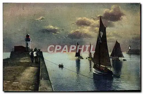 Ansichtskarte AK Les Sables D&#39Olonne Sortie du Port Bateaux