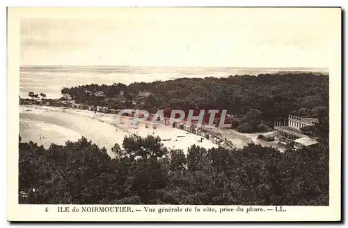 Cartes postales Ile de Noirmoutier Vue Generale de la Cote Prise du Phare