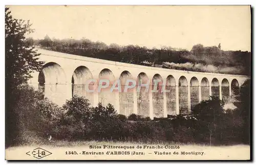 Cartes postales environs d&#39Arbois Viaduc de montigny Train