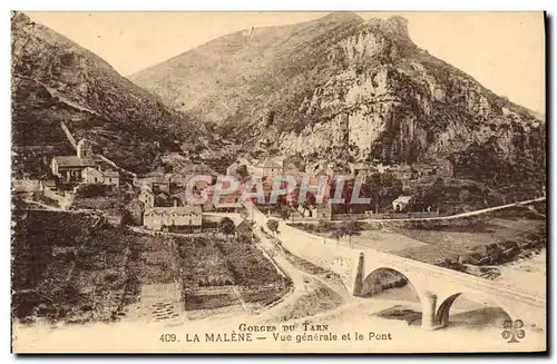 Cartes postales Gorges Du Tarn La Malene Vue Generale et le Pont