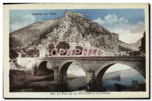Ansichtskarte AK Gorges Du Tarn Le pont de la Malene et le chateau